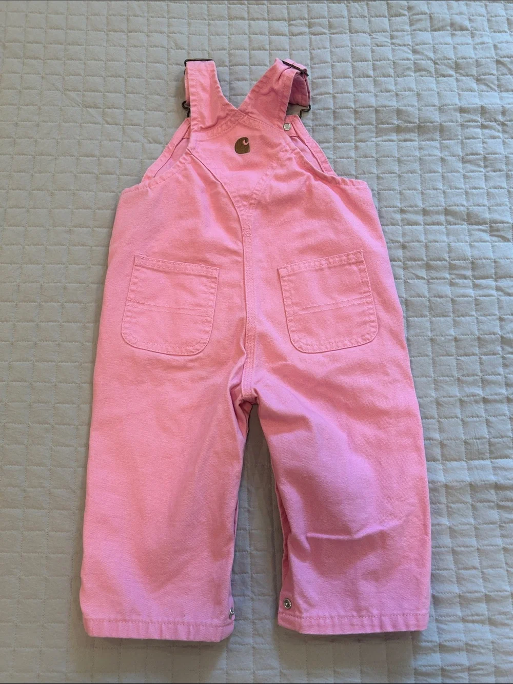Carhartt Pink Kids' Cotton Overalls with Front Pocket